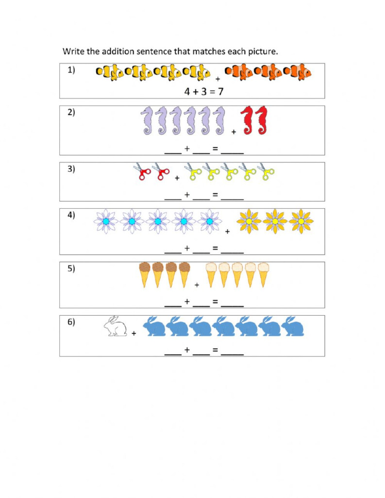 Writing Number Sentences Worksheet