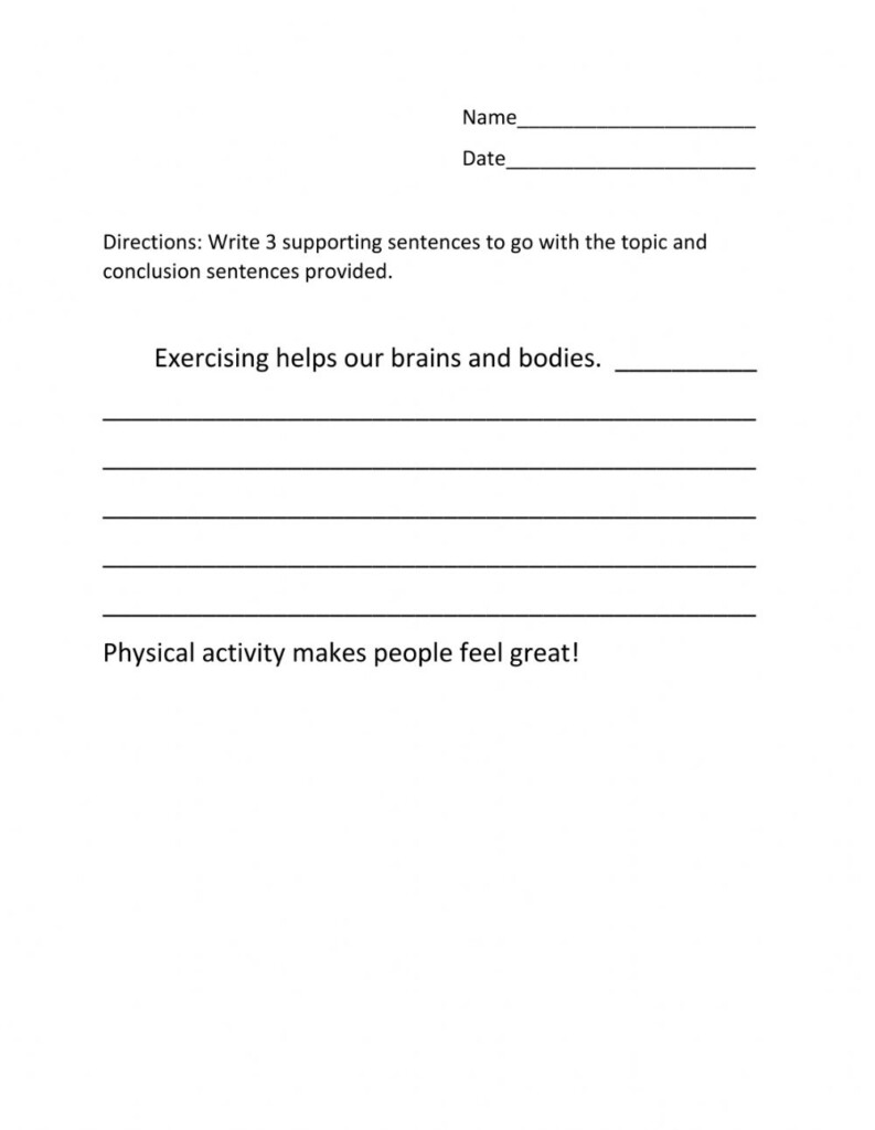 Writing Supporting Detailed Sentences Worksheet