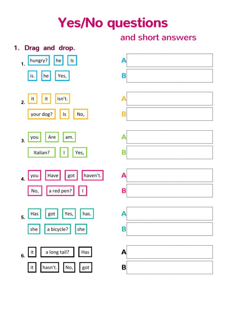Yes No Questions To Be And To Have Got Worksheet