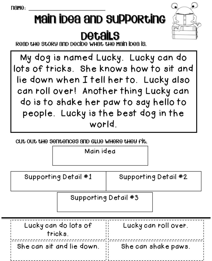 30 Main Idea Worksheet 2nd Grade Education Template