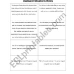 Awkward Situation Roleplay ESL Worksheet By Heyilei0316