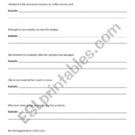 Complex Sentences Example ESL Worksheet By Slpteach