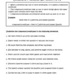 Compound Predicate Worksheet Part 2 Compound Predicates Subject And