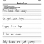 Cursive Practice Sheets Sentences Kiddoin