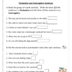 Declarative And Interrogative Sentences Exercise For 5