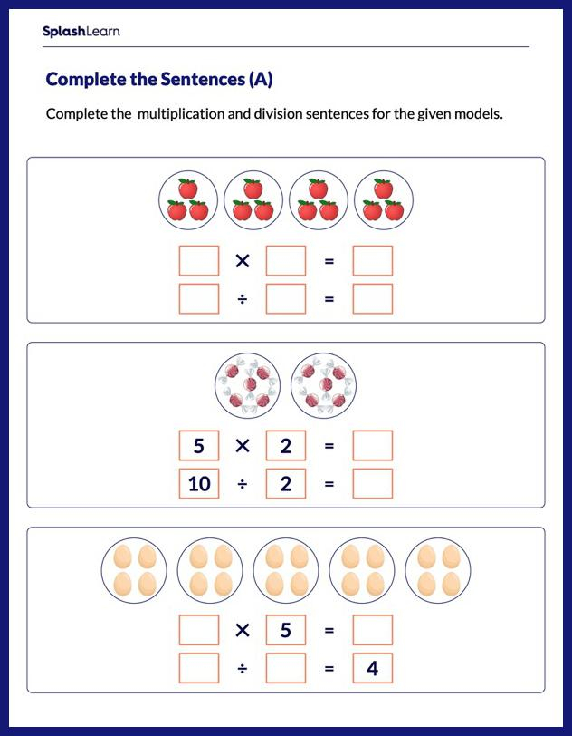 Division Sentences Worksheets K5 Learning Division Worksheets For 3rd 