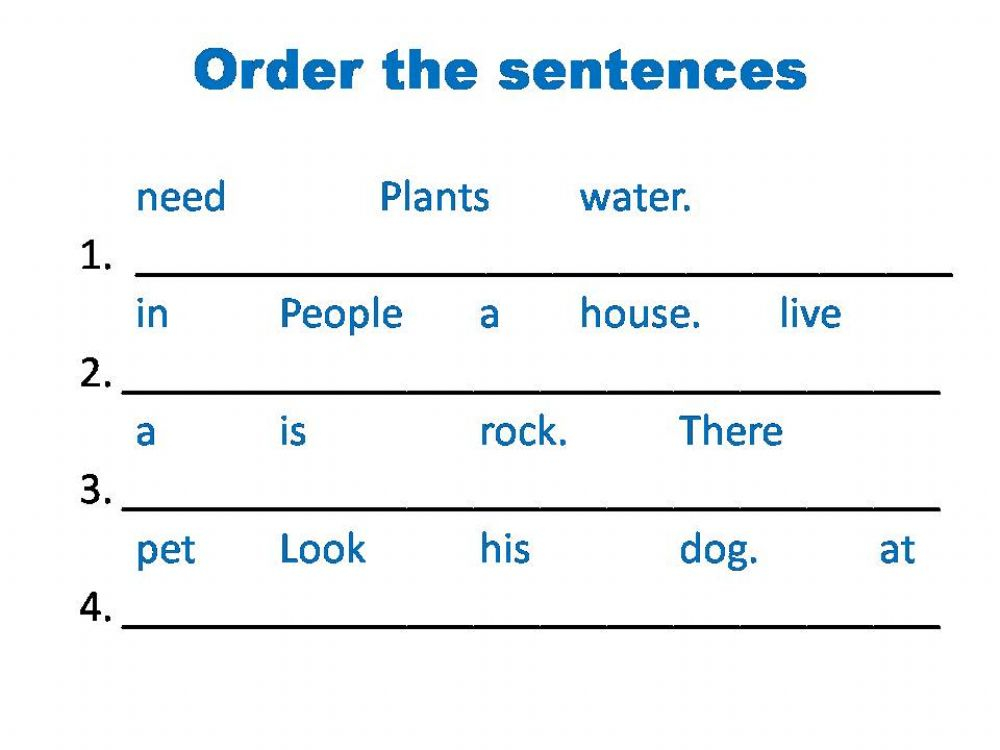 Ejercicio De Order The Sentences