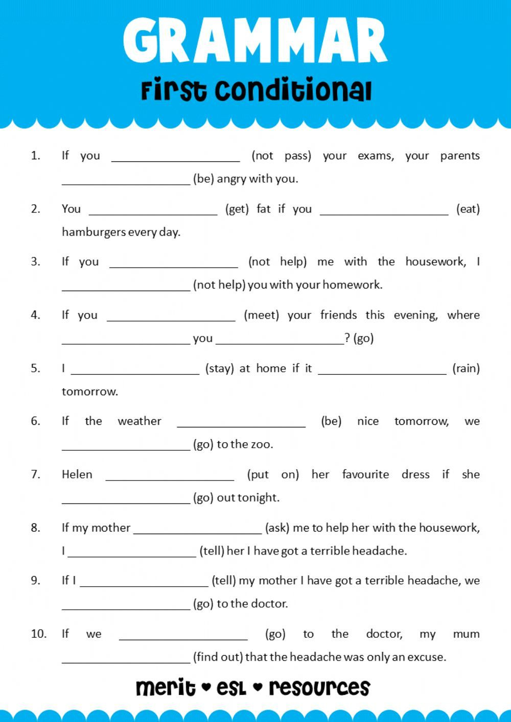 First Conditional Online Worksheet For Elementary You Can Do The