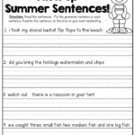 Fix It Up Summer Sentences Find The Mistakes In The Sentences And