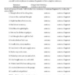 Free Printable Worksheets Sentence Fragments Learning How To Read