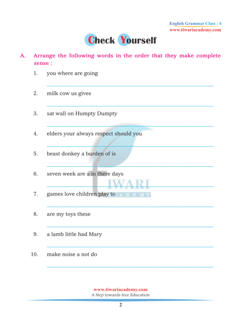Grade 4 Grammar Worksheets K5 Learning Articles For Class 4 Worksheet 