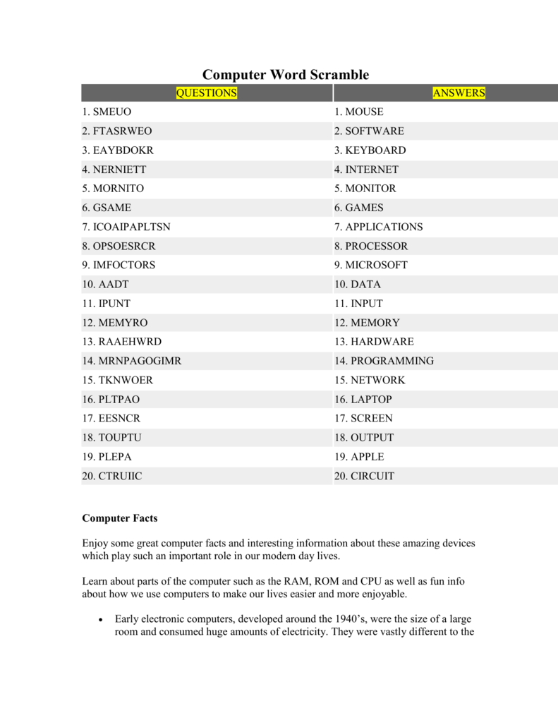 Jumbled Sentences Worksheet With Answers Free Download Goodimg co