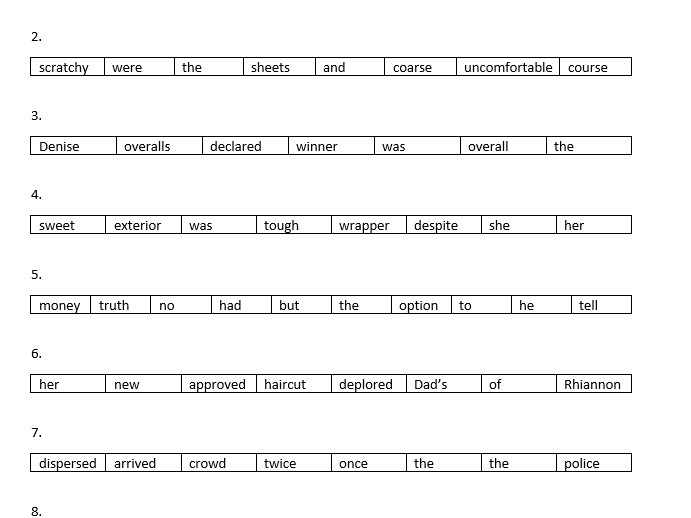 Jumbled Sentences X 220 11 Plus Teaching Resources