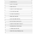 Sentence Construction Worksheet
