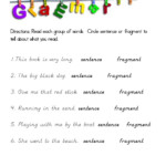 Sentence Or Not A Sentence Worksheet