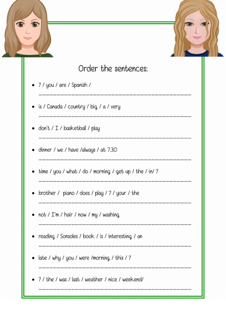 Unscramble The Sentences Online Activity