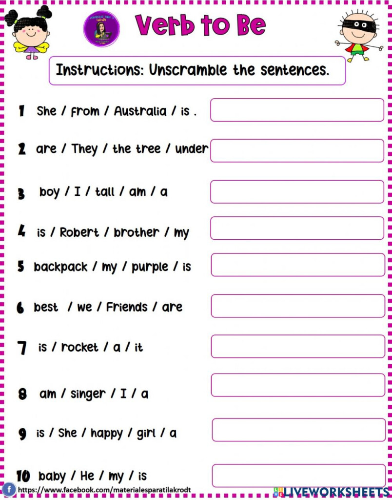 Unscramble The Sentences Worksheet For Elementary