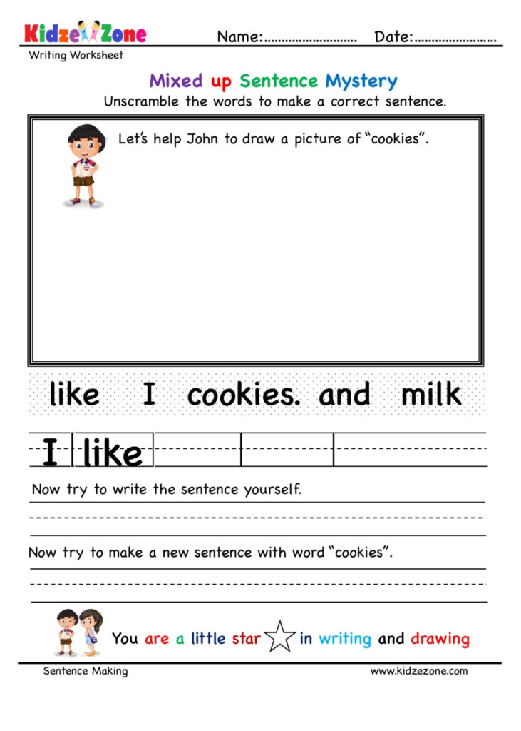 Unscramble Words And Build A Sentence Worksheet 5 KidzeZone