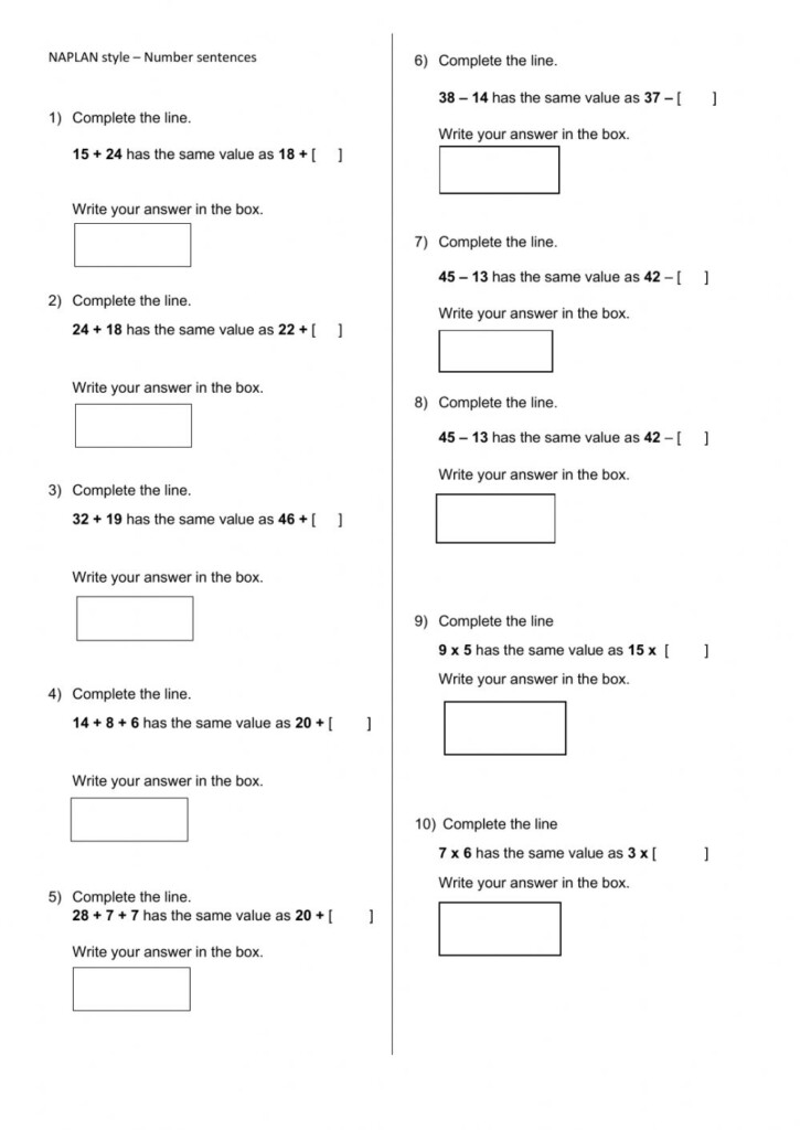 Writing Number Sentences Worksheet Numbers In Sentences Worksheet 