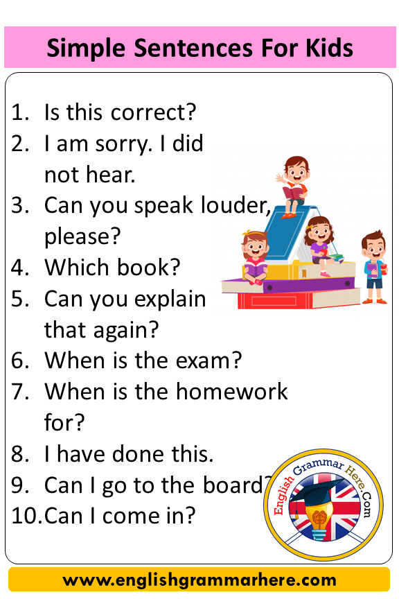 10 Simple Sentences For Kids English Grammar Here