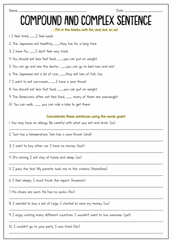 15 Complex Sentence Worksheets 7th Grade Free PDF At Worksheeto
