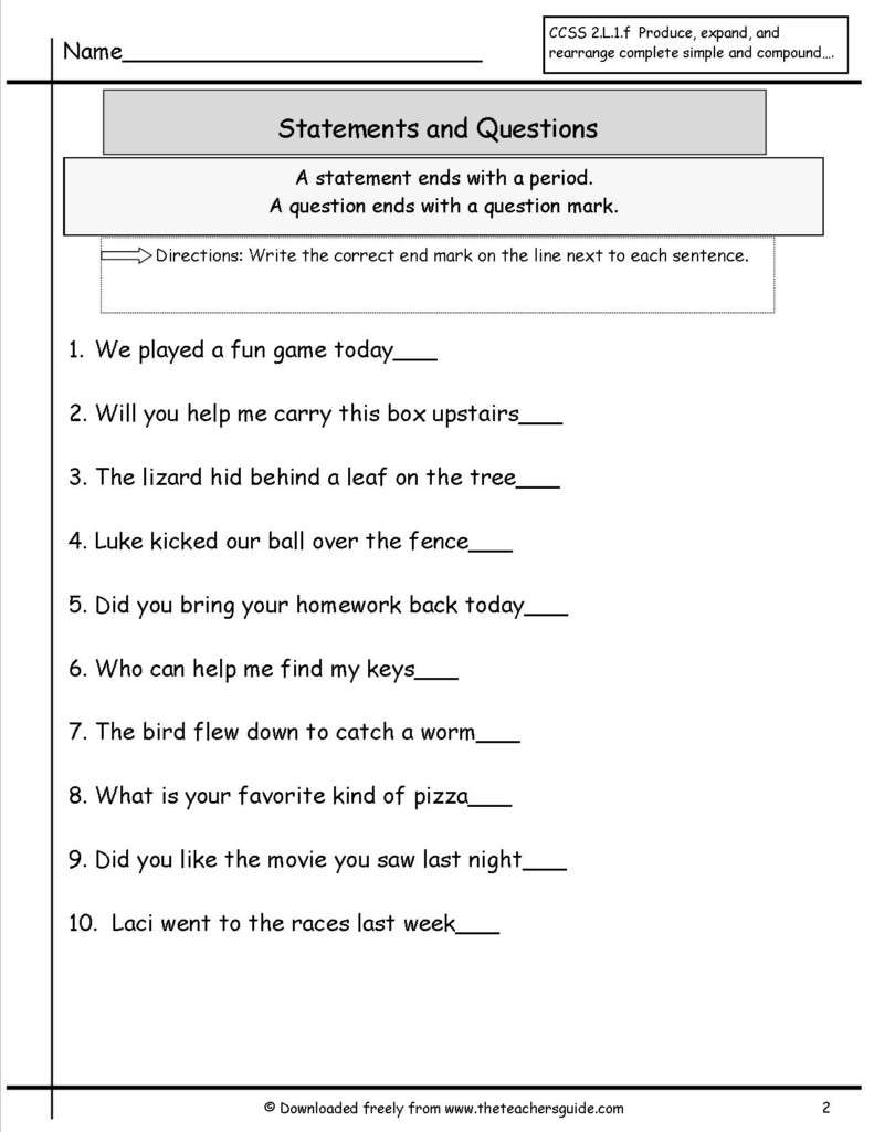 17 2nd Grade Sentence Correction Worksheets Worksheeto