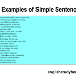 20 Examples Of Simple Sentences English Study Here