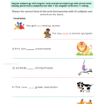 Agreement Of Subjects Verb Printable Worksheets For Grade 2 Kidpid