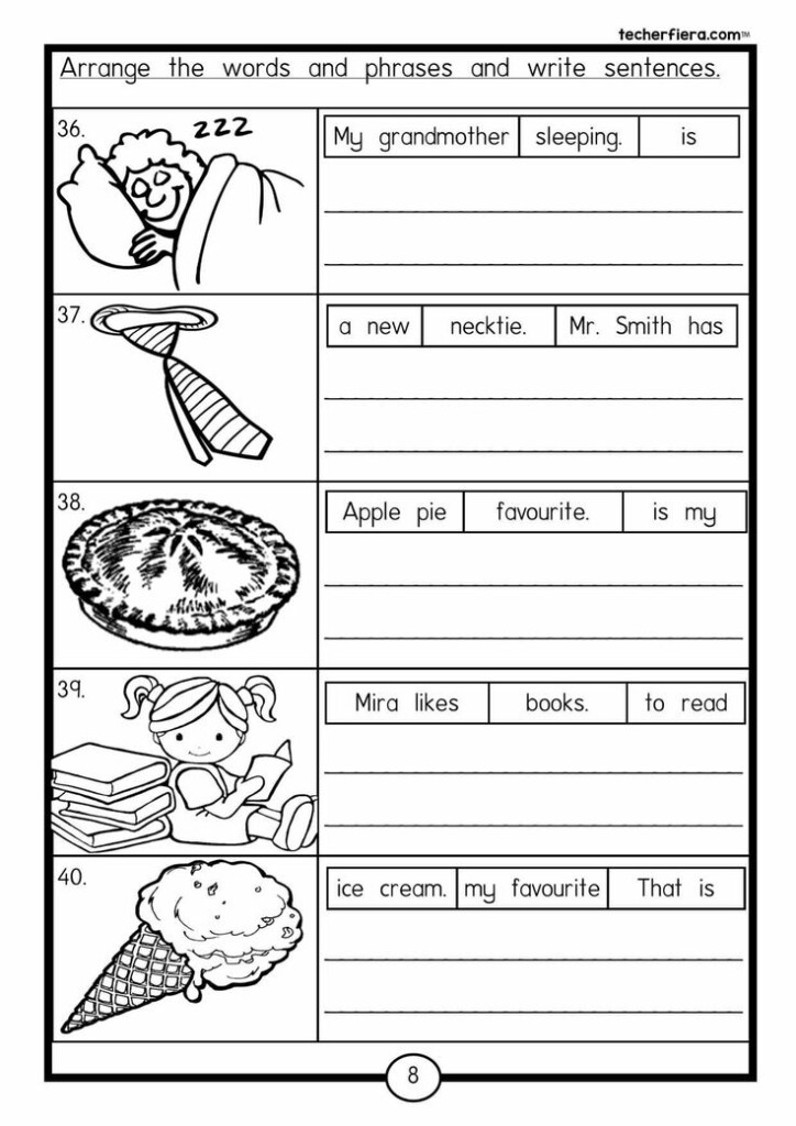 Arrange The Sentence In Order Compound Words Worksheets Writing 