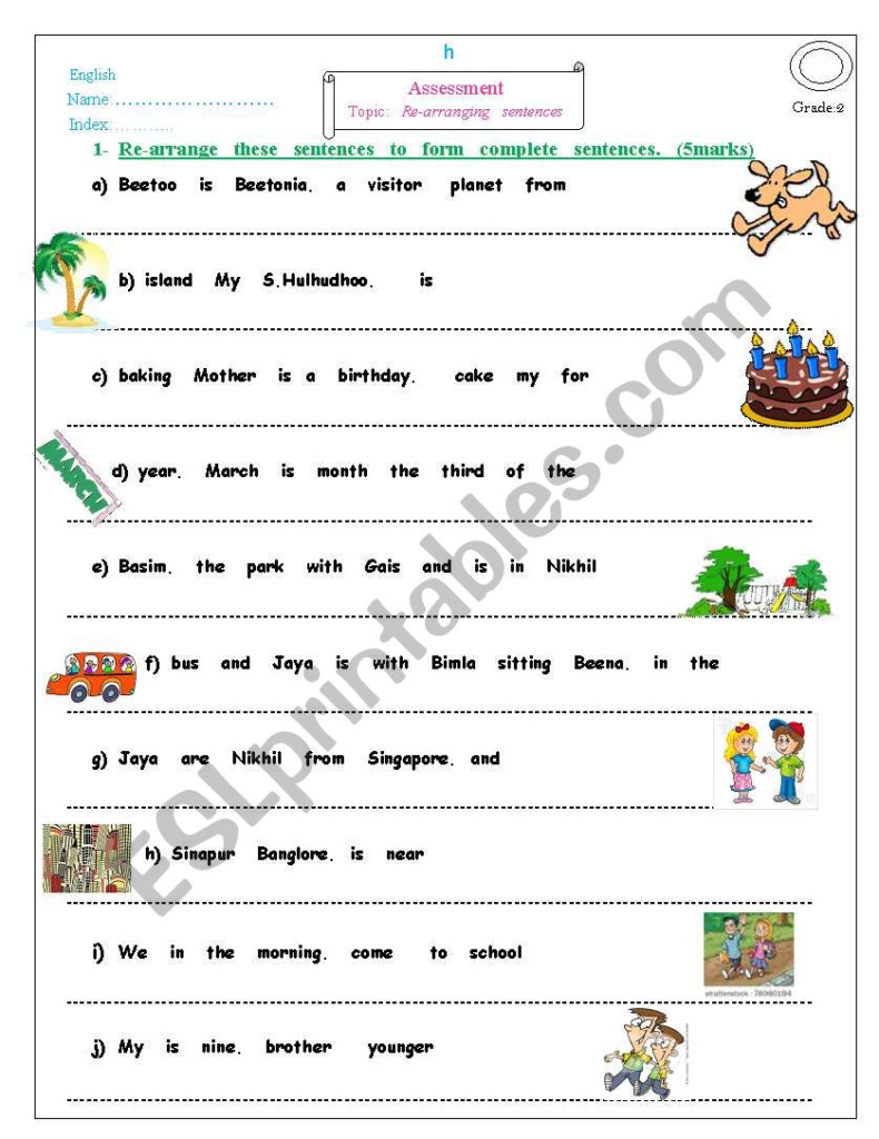 Arranging Sentences In Order Worksheet Printable Word Searches