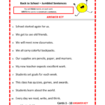 BACK To SCHOOL Jumbled Sentences Grades 3 4