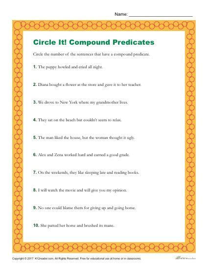 Choose The Sentence That Has A Compound Predicate 