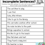 Complete Or Incomplete Sentences Read Each Sentence And Decide If The