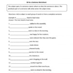 Complete Sentence Worksheet Pdf Elle Sheets