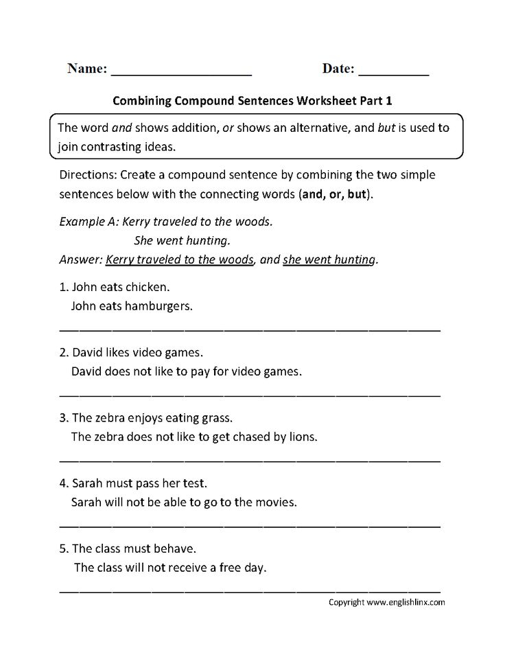 Complex And Compound Sentences Worksheet