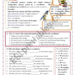 Compound Sentences Coordinators ESL Worksheet By Missola