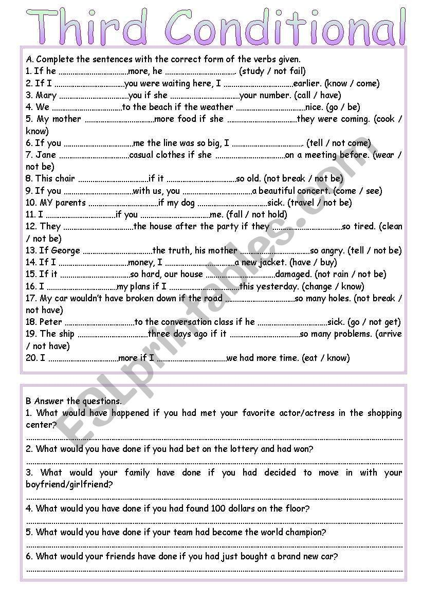 Conditional Statements Worksheet With Answers
