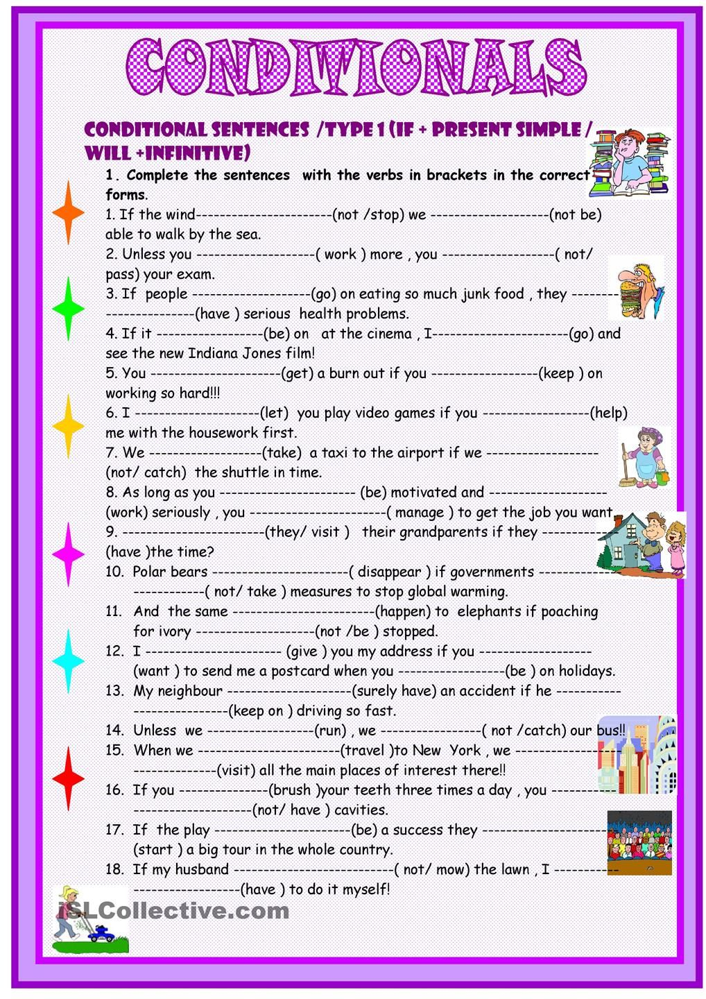 Conditionals 1 2 3 Practice On 3 Pages Teaching English Grammar
