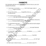 Conjunctions FANBOYS ESL Worksheet By Rtp004
