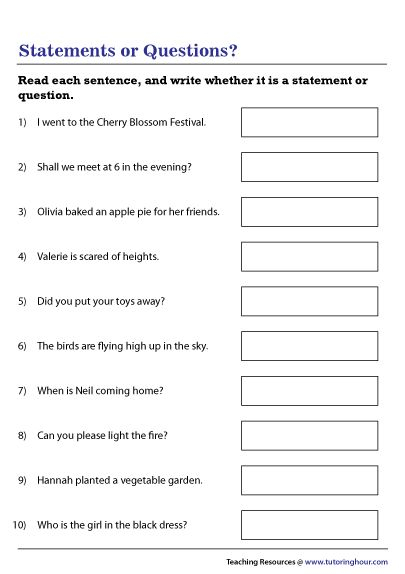 Declarative Interrogative Imperative Exclamatory Sentences MCQ 