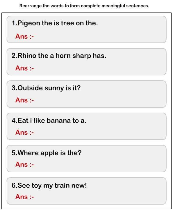 Download And Print Turtle Diary s Arrange Words To Make A Sentence