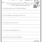 Editing Sentences Worksheet
