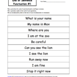 End Of Sentence Punctuation Printable Worksheets EnchantedLearning