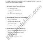 English Worksheets Irrelevant Sentences