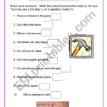 English Worksheets Using Full Stops And Question Marks