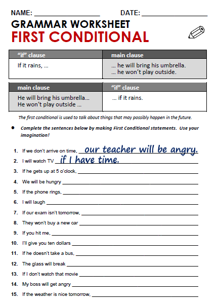 First Conditional All Things Grammar