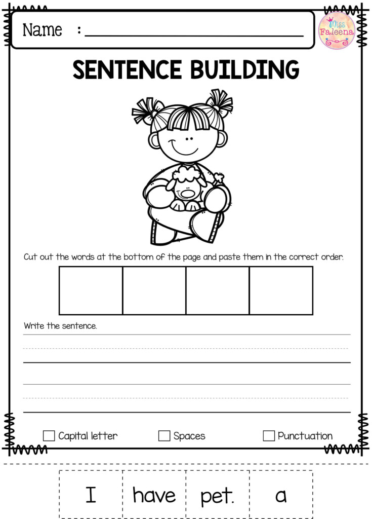 Free Sentence Building Sentence Building Kindergarten Writing 