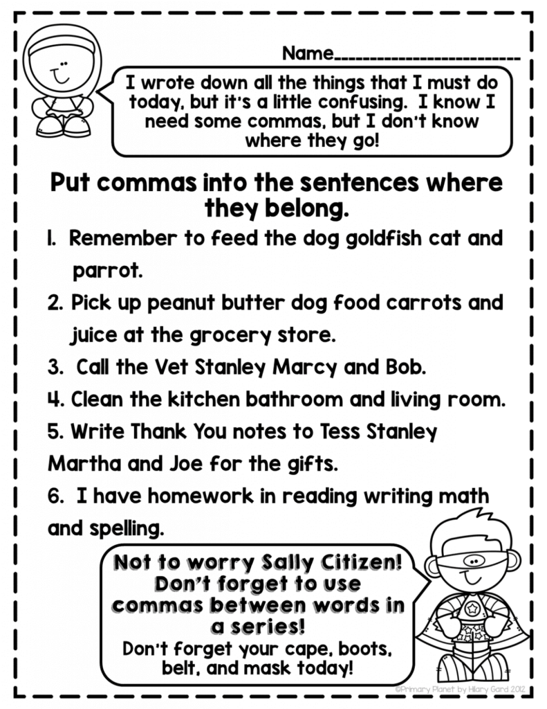 FUN Comma Use Comma Activities Comma Use Posters And Worksheets 