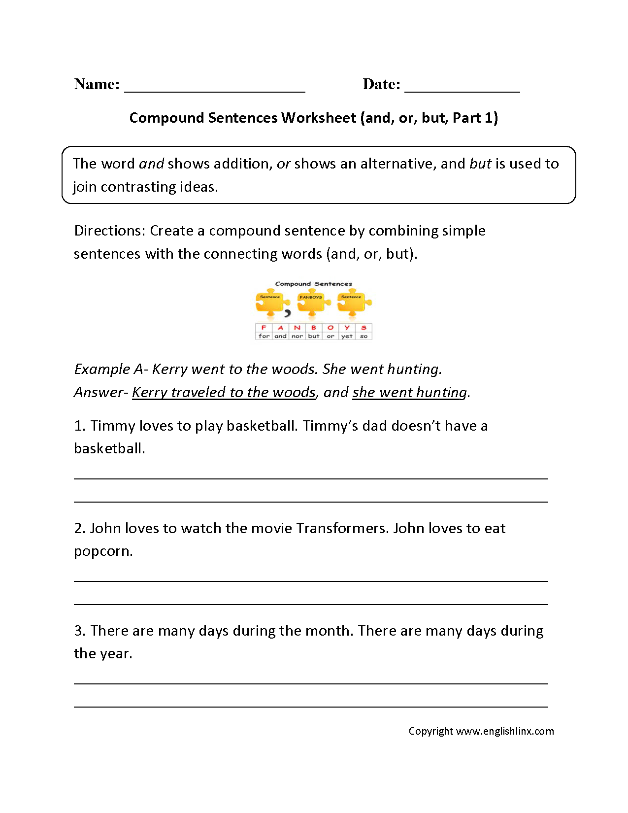 Grade 8 Compound Complex Sentences Worksheet With Answer Key Pdf