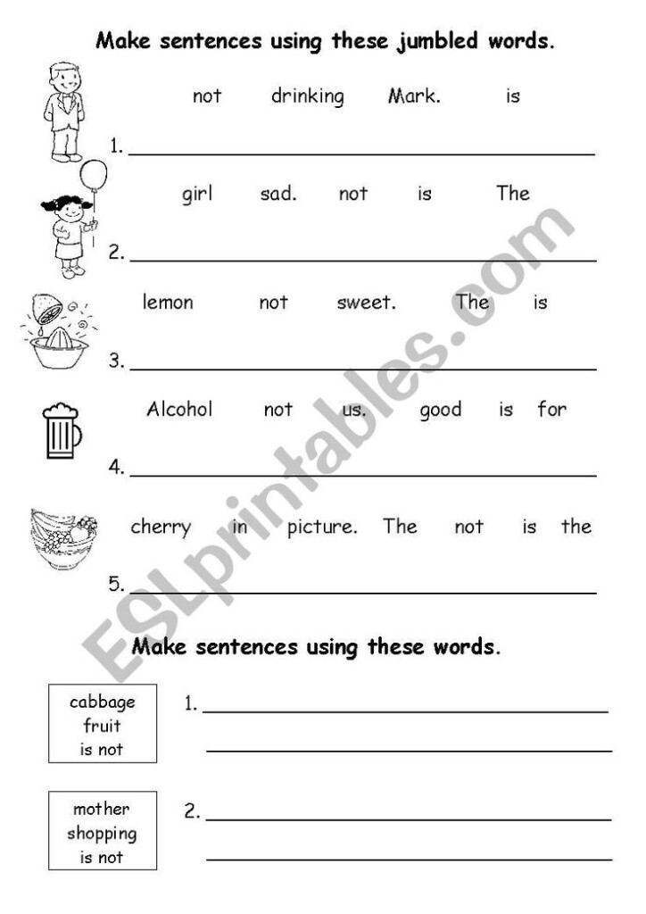 Jumbled Sentences ESL Worksheet By Davandra Jumbled Words Simple 